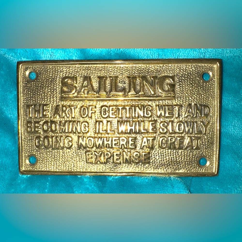 Humorous Gold Sailing Plaque